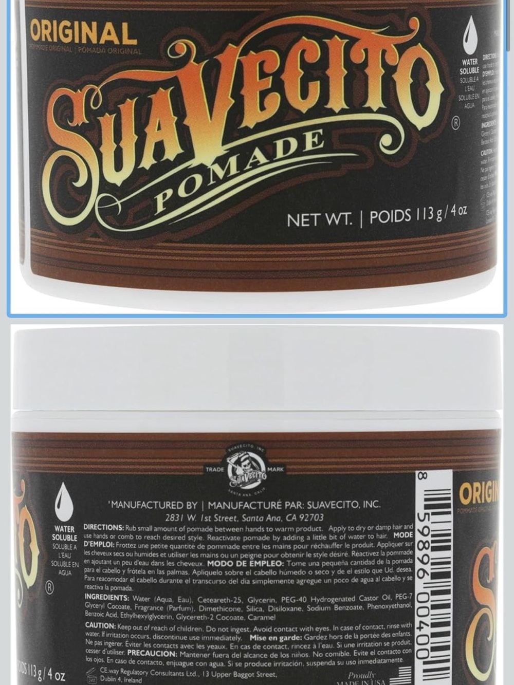 Original Water Soluble Pomade - 6 items